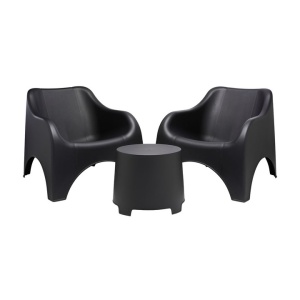 Set mobilier terasa/gradina, Progarden, Cloud, polipropilena, antracit, 2 scaune 79.5x81x76 cm, masa 46x40x38 cm, Resigilat, Grad A