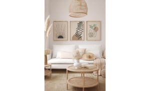 Set tablou decorativ Re-Bloom, 3 piese, lemn masiv/MDF, multicolor, 33 x 48 cm - Img 2
