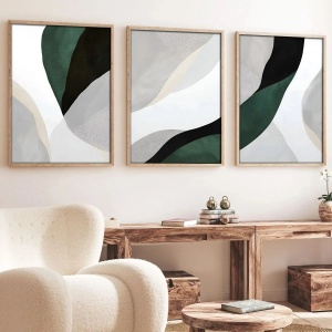 Set tablou decorativ Re-Bloom, 3 piese, MDF/lemn masiv, multicolor, 50 x 70 cm - Img 3