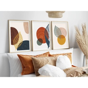 Set tablou decorativ Re-Bloom, 3 piese, MDF/lemn masiv, multicolor, 50 x 70 cm - Img 3