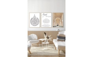 Set tablou decorativ Re-Bloom, 3 piese, MDF, multicolor, 48 x 33 cm - Img 2