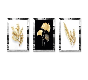Set tablou decorativ Re-Bloom, 3 piese, MDF/plexiglas, multicolor, 50 x 70 cm