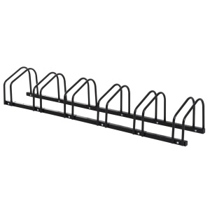 Suport parcare 6 biciclete, otel zincat Q235, modular, 179x33x27cm, Negru - Verificat A · Re-Bloom