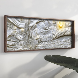 Tablou decorativ inramat, 40x120x3.5 cm, MDF 3mm, cadru lemn pin 100%, imprimare UV, format panoramic, gri/galben - Verificat A · Re-Bloom - Img 3