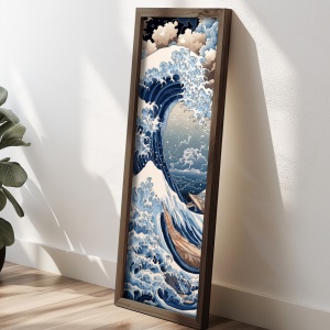 Tablou decorativ MDF/lemn pin, 40x120x3.5 cm, MDF 3mm, cadru lemn pin 100%, imprimare UV, format panoramic, multicolor - Verificat A · Re-Bloom - Img 4