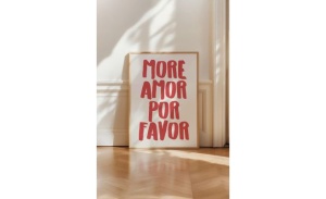 Tablou decorativ Re-Bloom, lemn masiv/hartie foto, alb/rosu, 33 x 48 cm - Img 2