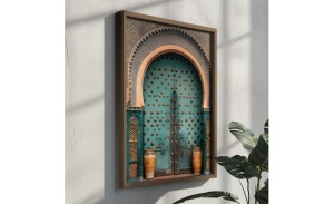 Tablou decorativ Re-Bloom, lemn masiv/MDF, multicolor, 35 x 47 x 3,5 cm - Img 2
