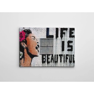 Tablou decorativ Re-Bloom, lemn/panza, multicolor, 50 x 70 cm - Img 2