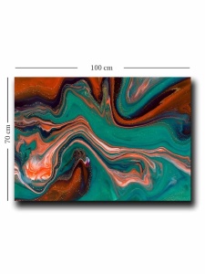 Tablou decorativ Re-Bloom, model abstract, lemn/panza, 70 x 100 cm - Img 2