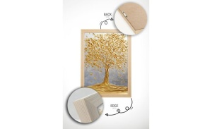 Tablou decorativ Re-Bloom, model copac, MDF/lemn masiv, multicolor, 33 x 48 cm - Img 3