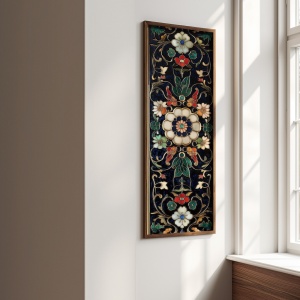 Tablou decorativ Re-Bloom, model floral, MDF/lemn masiv, multicolor, 40 x 120 x 3,5 cm - Img 3