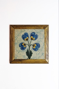 Tablou decorativ Re-Bloom, model floral, piatra/lemn, multicolor, 26 x 26 cm - Img 1