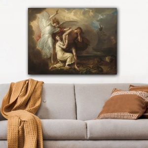 Tablou decorativ Re-Bloom, model ingeri, panza/lemn, maro, 70 x 100 cm - Img 3
