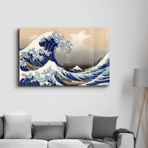 Tablou decorativ Re-Bloom, model val, sticla temperata, multicolor, 46 x 72 cm - Img 2