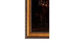 Tablou decorativ Re-Bloom, panza/lemn, auriu/negru, 70 x 100 cm - Img 2