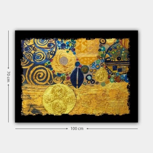 Tablou decorativ Re-Bloom, panza/lemn, multicolor, 70 x 100 cm - Img 4