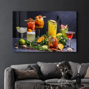 Tablou decorativ Re-Bloom, sticla temperata, multicolor, 46 x 72 cm - Img 5