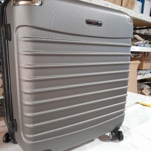 Troler Policarbonat, Rorik® Adventure, 24 inch, 58 L, Mediu/M 65x40x25 cm, valiza fermoar cifru antifurt, roti duble 360°, geamantan maner telescopic, Gri, Resigilat, Grad A - Img 2