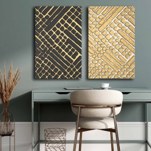 Wallity set 2 tablouri decorative canvas 45x70 cm, panza 100%, rama lemn pin 100%, multicolor - Verificat A · Re-Bloom