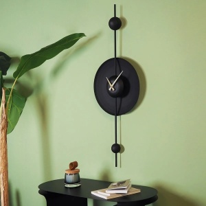 Wallxpert ceas de perete decorativ, otel 100% grosime 1mm, 36x99 cm, mecanism silentios, 1.5 kg, negru - Verificat A · Re-Bloom - Img 2