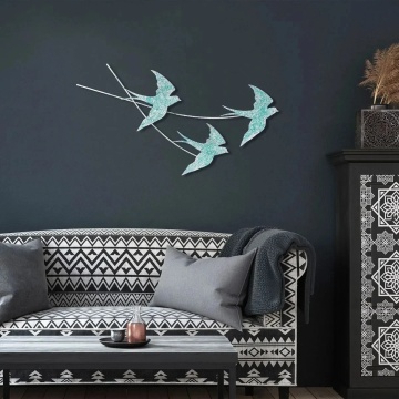 Wallxpert decor de perete metal pictat manual, 70x42 cm, grosime 1.5mm, albastru - Verificat A · Re-Bloom - Img 2