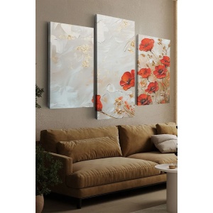 Wallxpert set 3 tablouri decorative canvas, 2x40x60 cm + 1x40x90 cm, panza 100%, grosime 3 cm, multicolor - Verificat A · Re-Bloom - Img 1