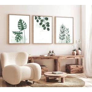 Wallxpert set 3 tablouri decorative cu rama, 3x30x40 cm, MDF 3mm, cadru lemn solid 2.5 cm, multicolor - Verificat A · Re-Bloom - Img 4