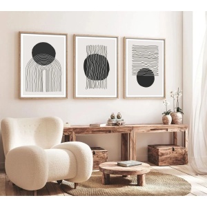 Wallxpert set 3 tablouri decorative cu rama, 3x50x70 cm, MDF 3mm, cadru lemn solid 2.5 cm, multicolor - Verificat A · Re-Bloom - Img 2