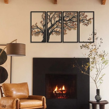 Wallxpert set 4 piese decor de perete 98x48 cm, otel 100% grosime 1.2mm, 1.4 kg, negru - Verificat A · Re-Bloom - Img 3