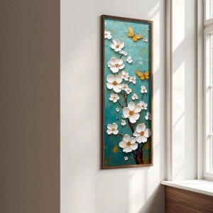 Wallxpert tablou decorativ inramat, 40x120x3.5 cm, MDF 3mm, cadru lemn pin 100%, imprimare UV, format panoramic, multicolor - Verificat A · Re-Bloom - Img 4