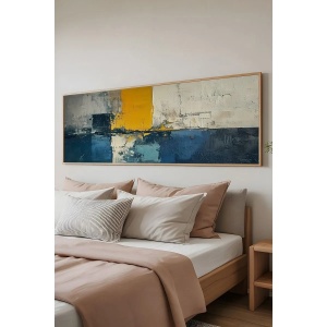 Wallxpert tablou decorativ inramat, 50x120 cm, MDF 2.7mm, cadru lemn masiv 2 cm, imprimare digitala, format panoramic, multicolor - Verificat A · Re-Bloom - Img 4