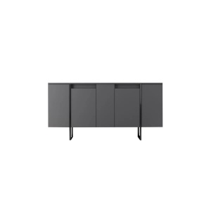Woody Fashion consola, PAL melaminat 18mm + picioare metalice, 160x35x80 cm, antracit - Verificat A · Re-Bloom