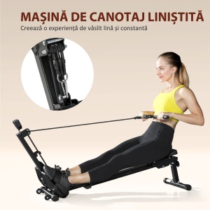 Aparat de vaslit Re-Bloom, otel, 147x55x60 cm, rezistenta elastica, monitor LCD, sina 60 cm, scaun 25x25 cm, 150 kg, negru - Verificat A · Re-Bloom - Img 6