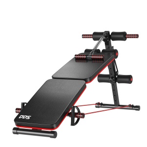 Banca Sit-Up pentru fitness Re-Bloom, reglabila/pliabila, otel/EVA/PVC, negru/rosu, 47 x 142 x 50-66 cm, Resigilat, Grad A - Img 2