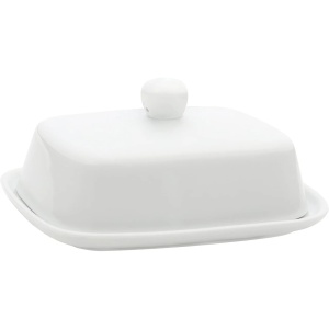 Belle Vous untiera ceramica cu capac, 16.4x13cm, capacitate 500g, fara BPA/plumb, rezistenta temperatura, compatibila frigider/microunde, alb - Verificat A · Re-Bloom