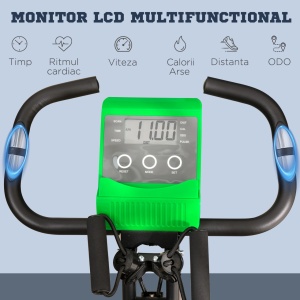 Bicicleta fitness pliabila 2 in 1 Re-Bloom, 8 nivele de rezistenta, otel/ABS, verde/negru, 97 x 51 x 115 cm, Resigilat, Grad A - Img 2
