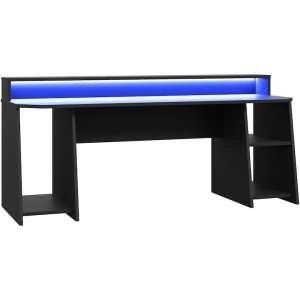 Birou KringX Gaming, dimensiuni 200x91x72 cm, culoare negru, include iluminare LED, Resigilat, Grad B