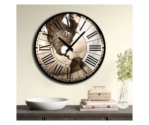 Ceas decorativ de perete MDF, 50x50 cm, multicolor - Verificat A · Re-Bloom