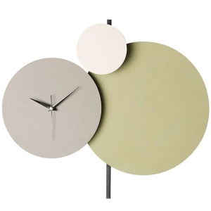 Ceas decorativ de perete Re-Bloom, metal, verde/gri, 48 x 44 cm