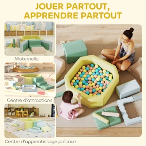 Circuit de motricitate bebelusi cu piscina de bile, velvet/spuma 28D, 160x137.5x30 cm, husa lavabila, capacitate 45kg, varsta 18 luni+, certificat EN71, multicolor - Verificat A · Re-Bloom - Img 4