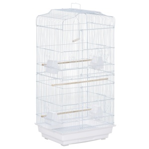 Colivie pentru pasari Re-Bloom, metal/plastic, alb, 46,5 x 35,5 x 92 cm, Resigilat, Grad A