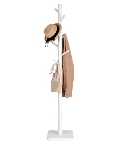 Cuier Vasagle, lemn masiv, alb, 30 x 175 cm, Resigilat, Grad A
