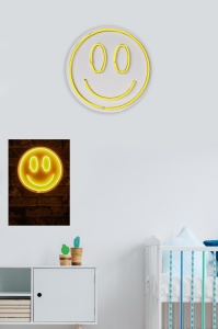 Decor de perete LED neon PVC 27 cm, benzi flexibile, 36W 12V, IP67, cablu 375 cm, adaptor inclus, alb/galben - Verificat A · Re-Bloom - Img 5