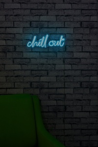 Decor de perete Re-Bloom, Chill Out, LED, PVC, albastru, 39 x 14 x 2 cm - Img 4