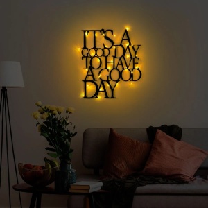Decor de perete Re-Bloom, LED, metal, negru, 70 x 61 cm - Img 2