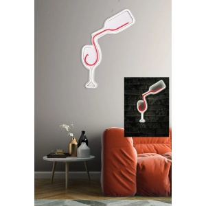 Decor de perete Re-Bloom, LED, plastic, alb/rosu, 35 x 45 x 3 cm - Img 2