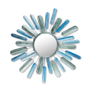 Decor de perete Re-Bloom, metal, albastru/verde, 75 x 75 x 5 cm