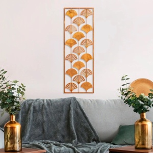 Decor de perete Re-Bloom, metal, portocaliu, 32 x 90 cm - Img 5