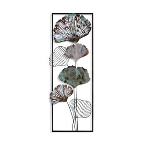 Decor de perete Re-Bloom, model floral, meta, multicolor, 32 x 90 x 4 cm