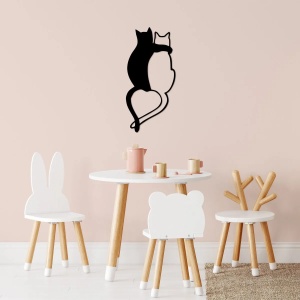 Decor de perete Re-Bloom, model pisici, metal, negru, 33 x 70 cm - Img 4